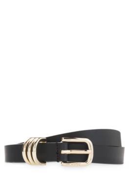 Italian-leather belt with gold-tone hardware 1