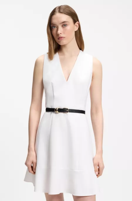 Gürtel aus italienischem Leder mit Metalldetails in goldfarbener Optik