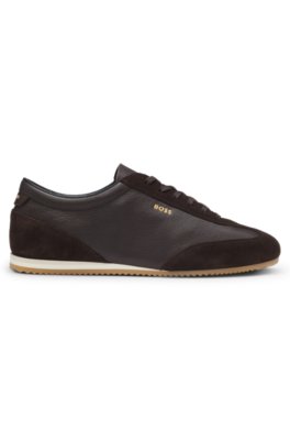 Boss Leather trainers with suede trims låga sneakers herr – bild 3