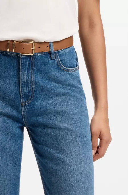 Ceinture en cuir avec double passant en métal