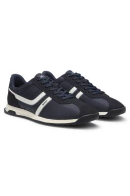 Low-top trainers with faux-leather trims 1