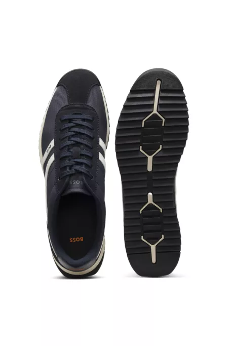 Baskets basses avec finitions en similicuir