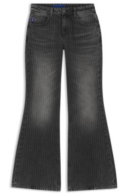 Hugo Bootcut mid-rise jeans in pinstripe cotton blend dam – bild 4
