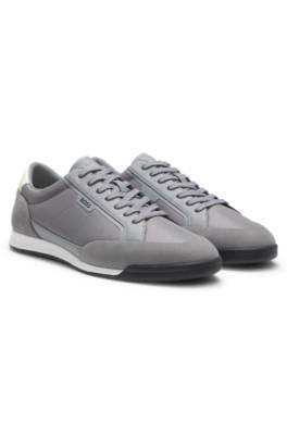 Suede-trim trainers with ribbed sole 1