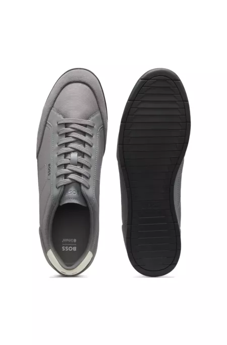 Suede-trim trainers with ribbed sole