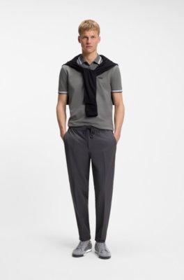 Boss Suede-trim trainers with ribbed sole låga sneakers herr – bild 2
