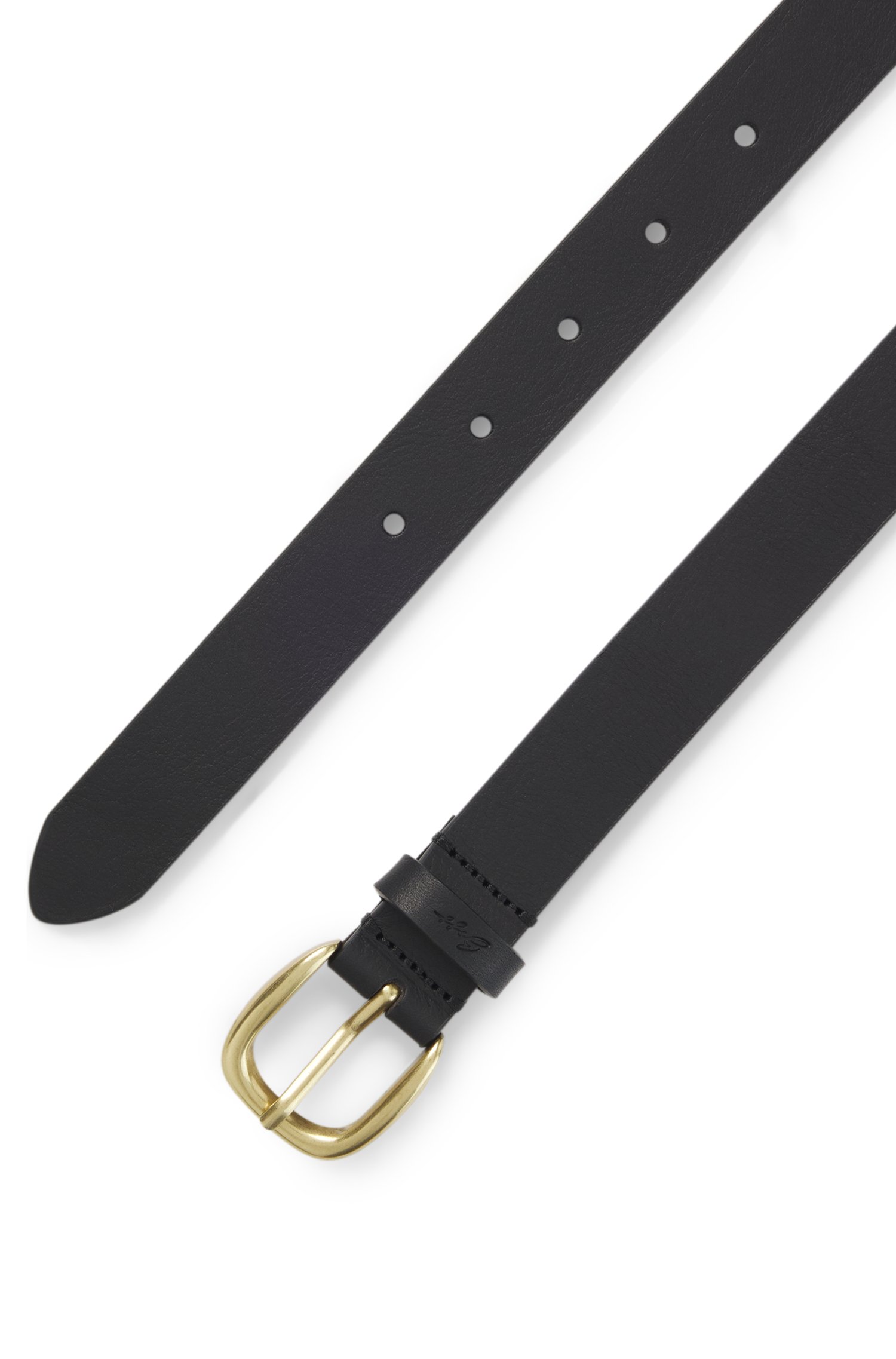 Boss Italian-leather belt with gold-tone buckle skärp & hängslen dam – bild 2