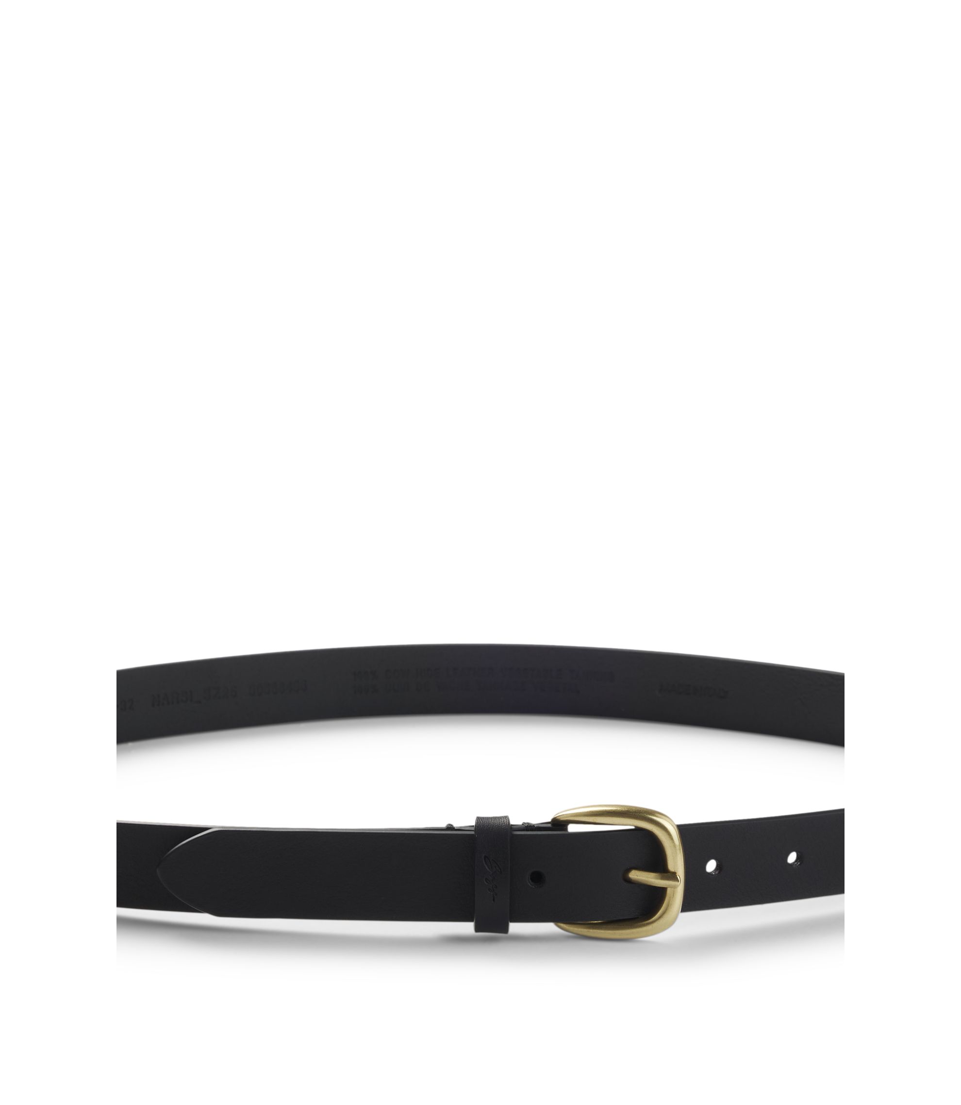 BOSS - Italian-leather belt with gold-tone buckle - Black display picture 1