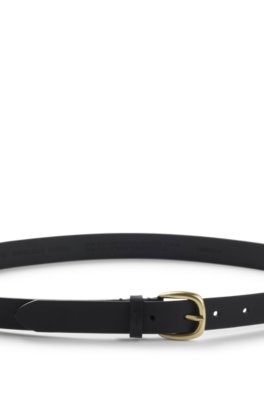 Boss Italian-leather belt with gold-tone buckle klassiska skärp dam – bild 3