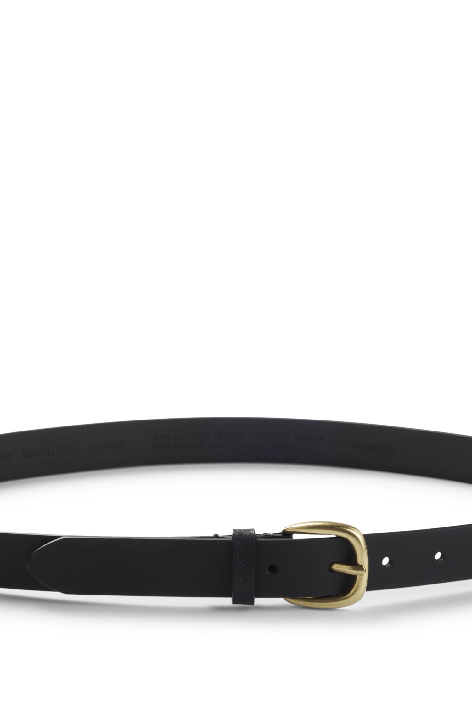 Boss Italian-leather belt with gold-tone buckle skärp & hängslen dam – bild 3