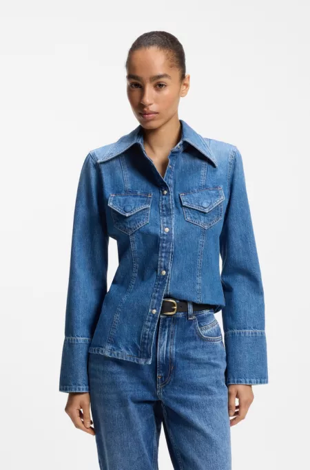 Ceinture en cuir italien avec boucle dorée