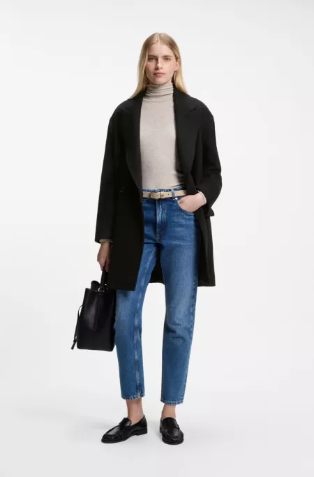 Double-breasted coat in soft twill
