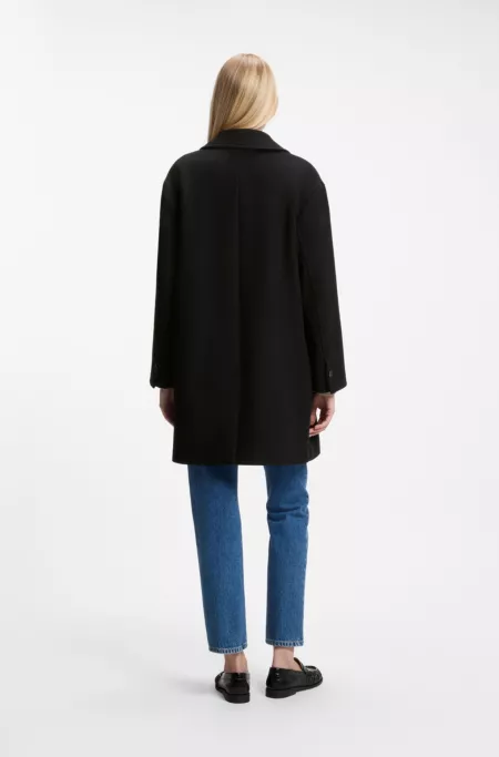 Double-breasted coat in soft twill