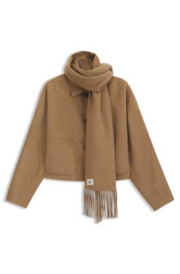 Cropped oversized-fit jacket with detachable scarf 4