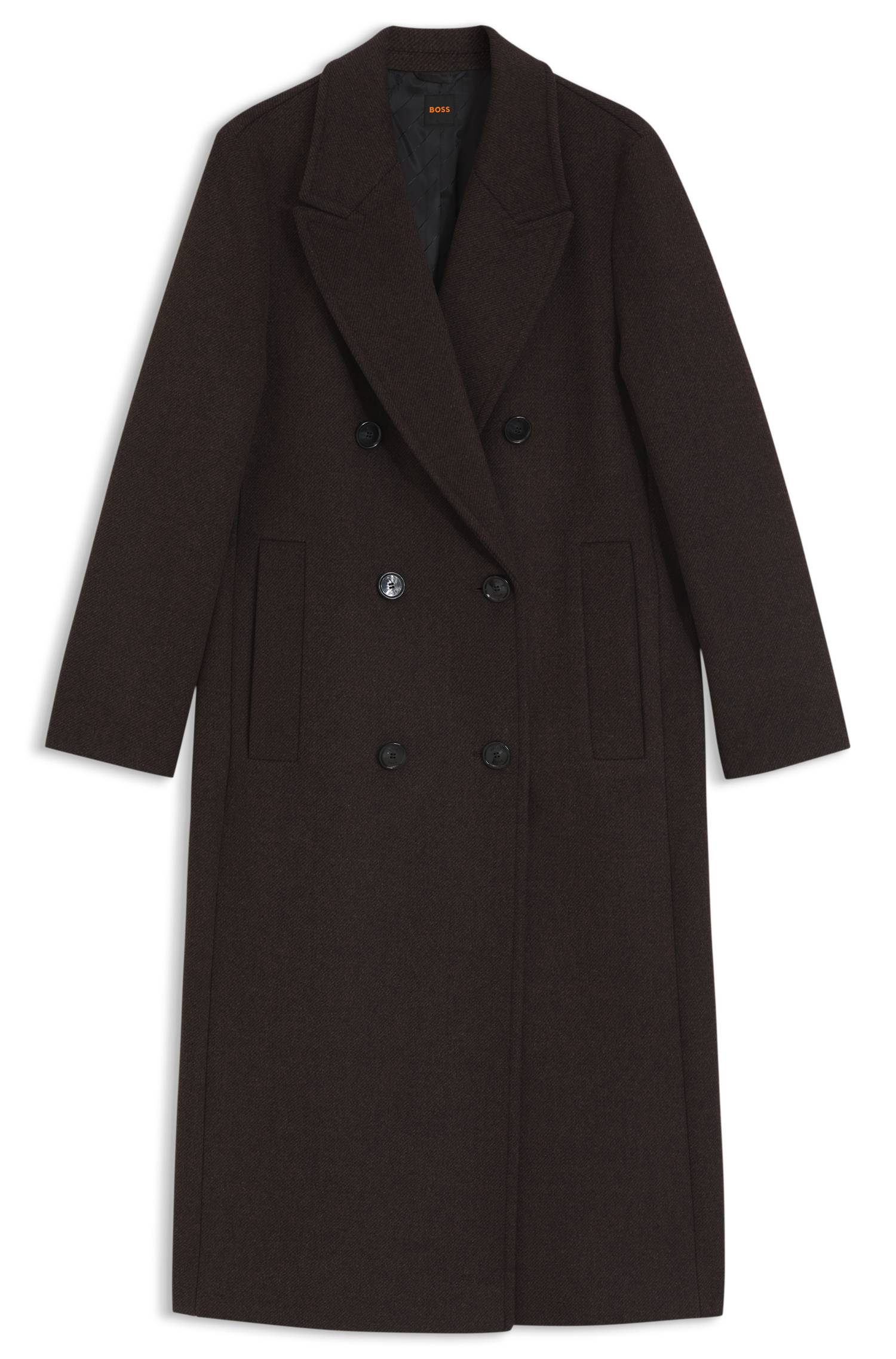 Boss Relaxed-fit coat with double-breasted front kappor & rockar dam – bild 4