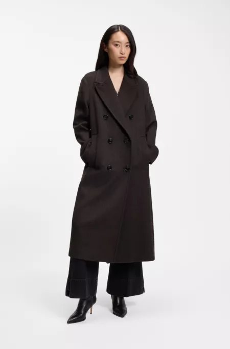 Relaxed-fit coat with double-breasted front