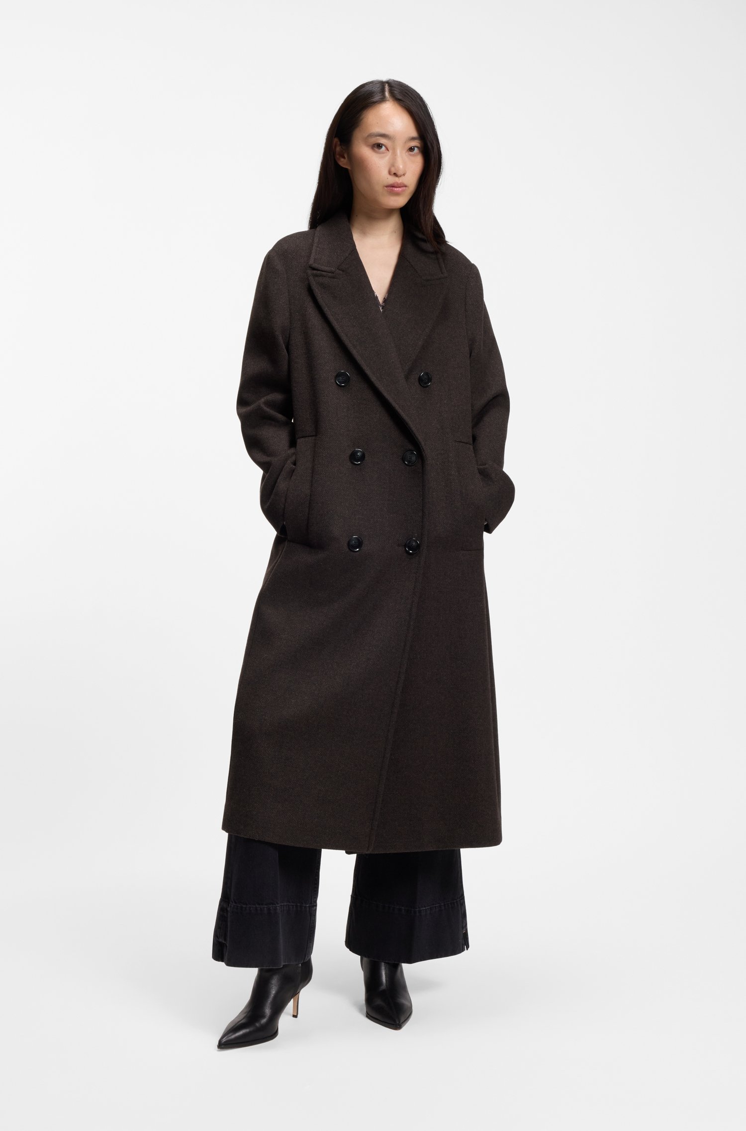 Boss Relaxed-fit coat with double-breasted front kappor & rockar dam