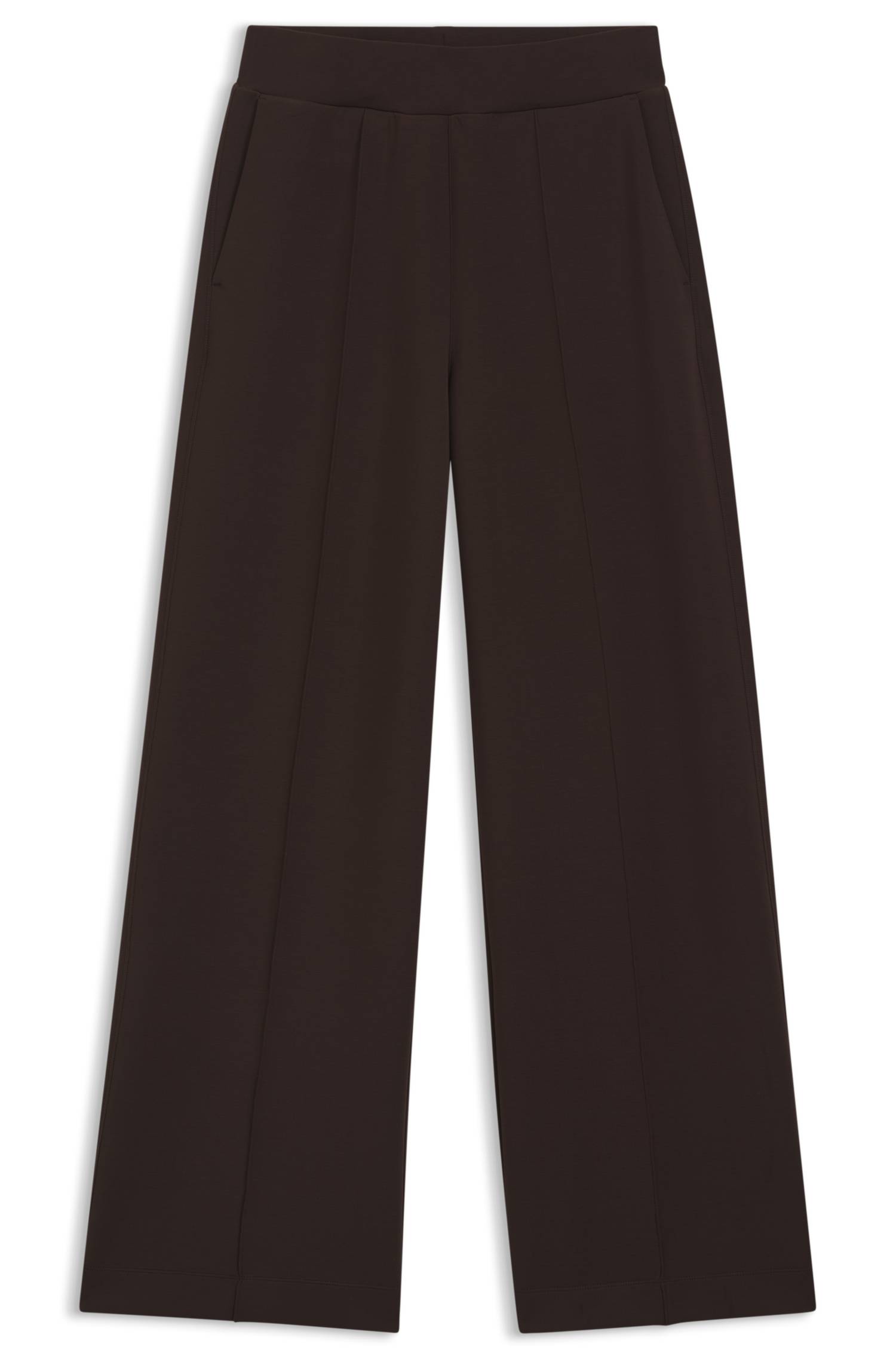 Boss Wide-leg relaxed-fit trousers with Double B logo byxor dam – bild 4