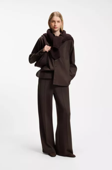 Wide-leg relaxed-fit trousers with Double B logo