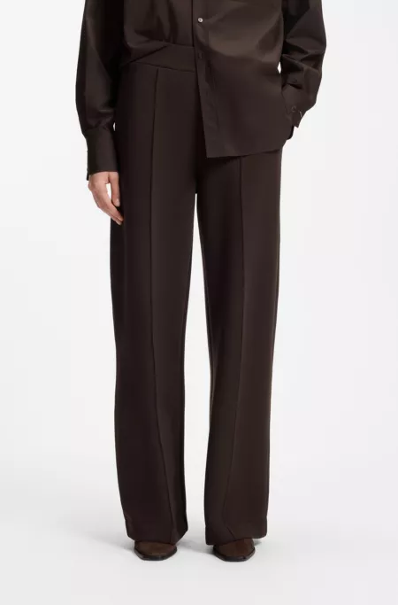 Wide-leg relaxed-fit trousers with Double B logo