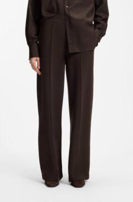 Wide-leg relaxed-fit trousers with Double B logo