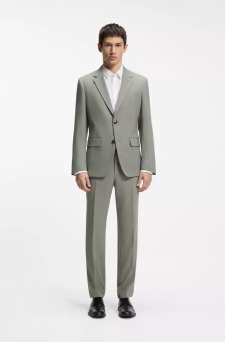Slim-fit suit in stretch dobby cloth