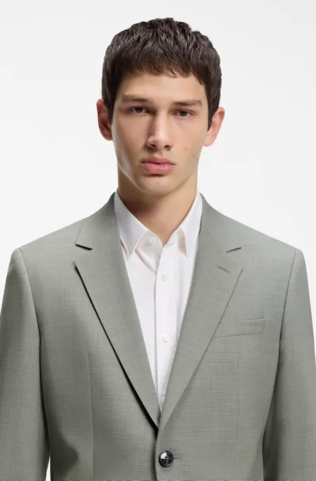 Slim-fit suit in stretch dobby cloth