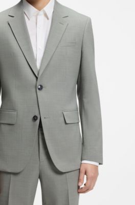 Abito slim fit in tessuto dobby elasticizzato, Calce