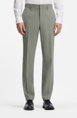 Slim-fit suit in stretch dobby cloth, Light Green