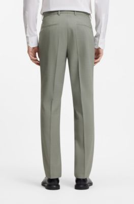 Slim-fit suit in stretch dobby cloth, Light Green