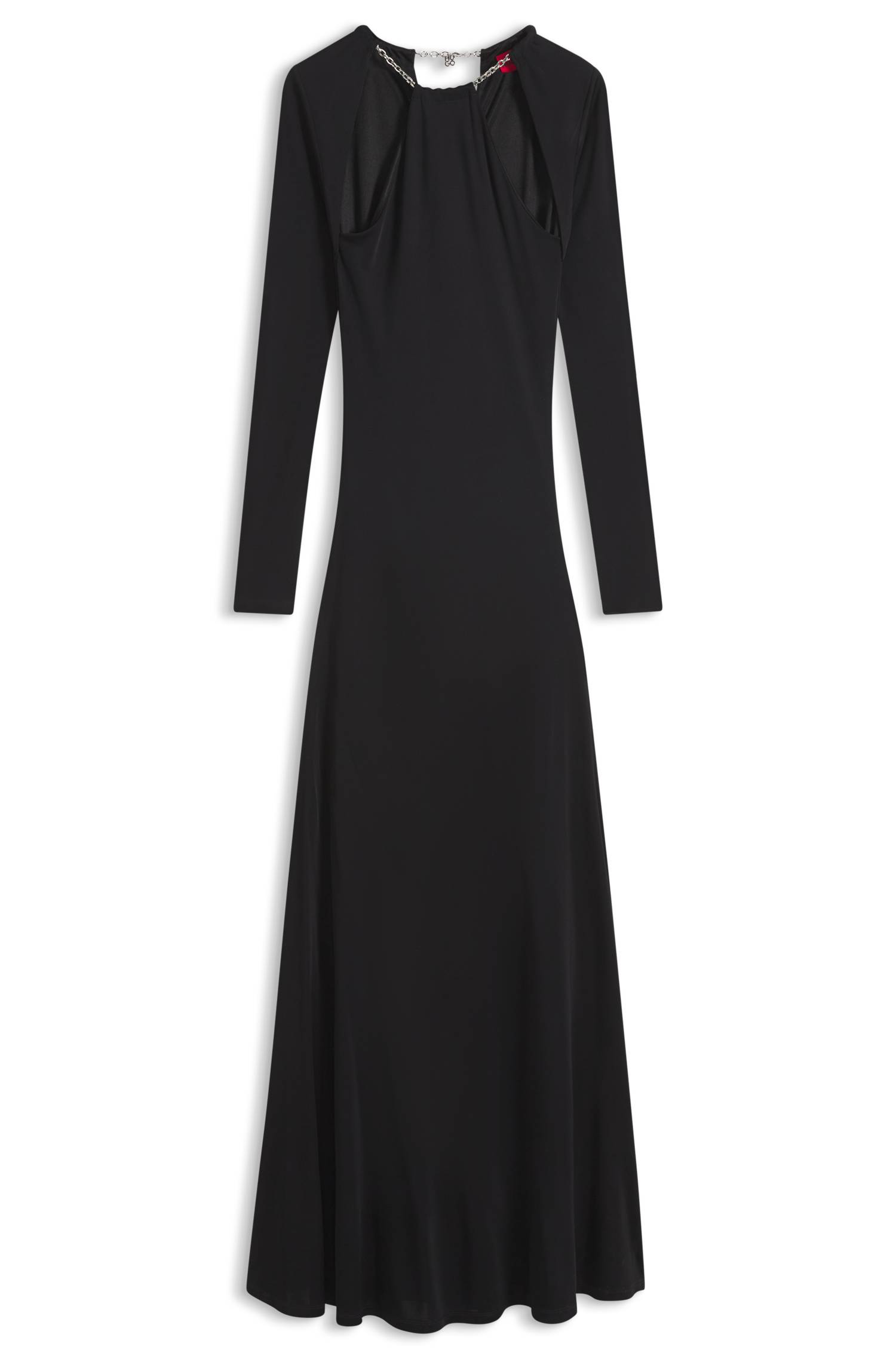 Hugo Long-sleeved jersey dress with chain necklace klänningar dam – bild 4