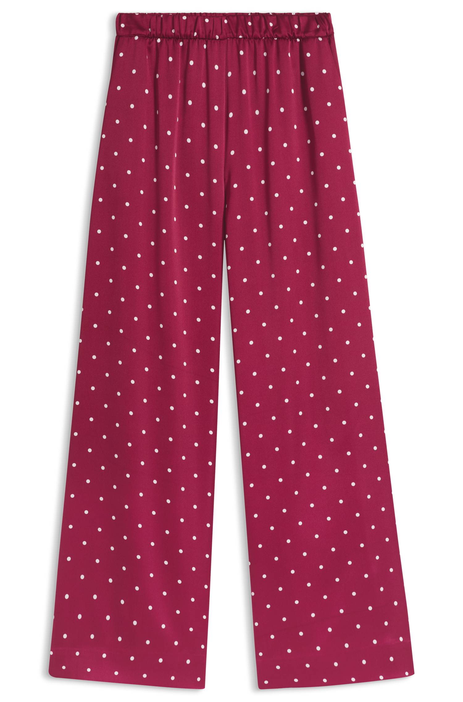 Hugo Relaxed-fit trousers in satin with polka-dot print byxor dam – bild 4