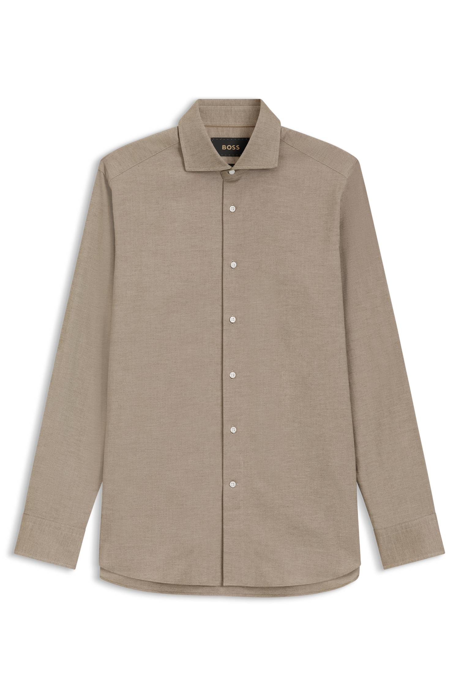 Boss Regular-fit shirt in patterned Italian-made cotton skjortor & blusar herr – bild 4
