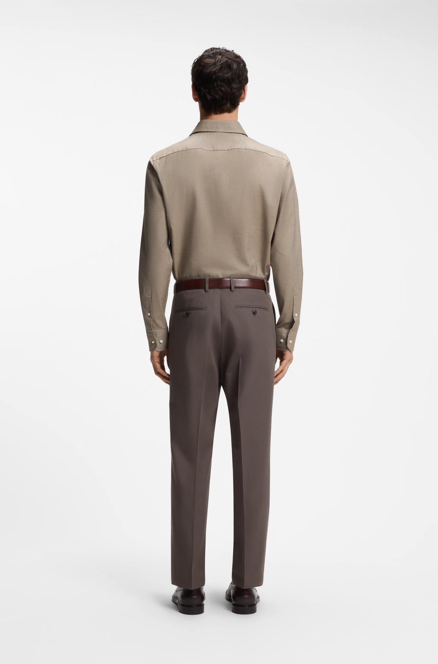 Boss Regular-fit shirt in patterned Italian-made cotton skjortor & blusar herr – bild 3