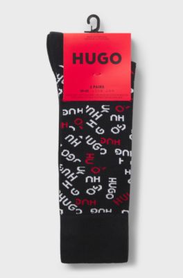 Two-pack of cotton-blend logo socks, Black