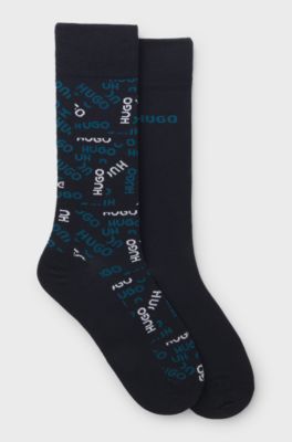 Two-pack of cotton-blend logo socks, Dark Blue