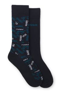 Two-pack of cotton-blend logo socks, Dark Blue