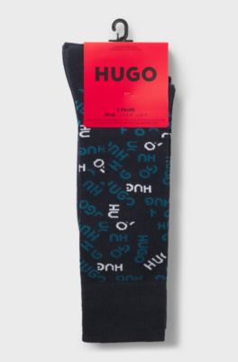 Two-pack of cotton-blend logo socks, Dark Blue