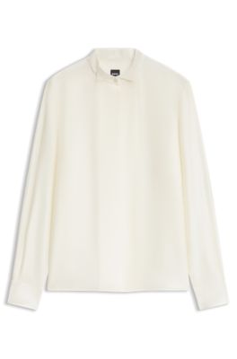 Pin-tuck blouse, Natural