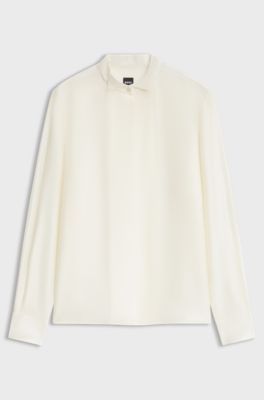 Pin-tuck blouse, Natural