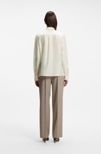 Pin-tuck blouse, Natural