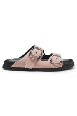 Boss Suede slides with twin buckled straps sandaler dam – bild 3