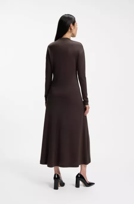 Draped-neck maxi dress with hardware detail