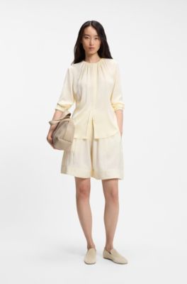 Suede loafers with leather outsole, Light Beige