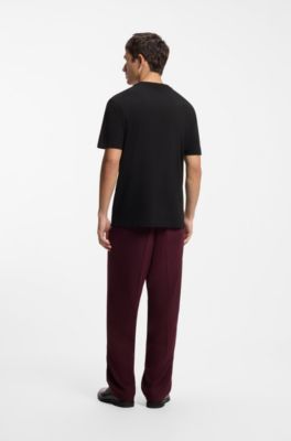 リラックスフィット Tシャツ コットン グラフィックプリント, ブラック