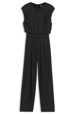 Plissé jumpsuit with laser-cut scallop detailing 3