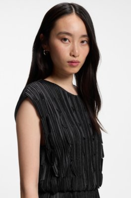 Plissé jumpsuit with laser-cut scallop detailing 2
