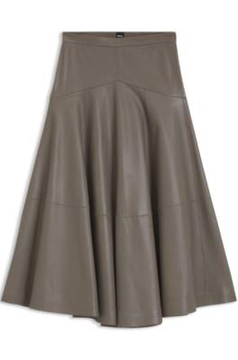 Boss Leather midi skirt with bell silhouette skinnkjolar dam – bild 4