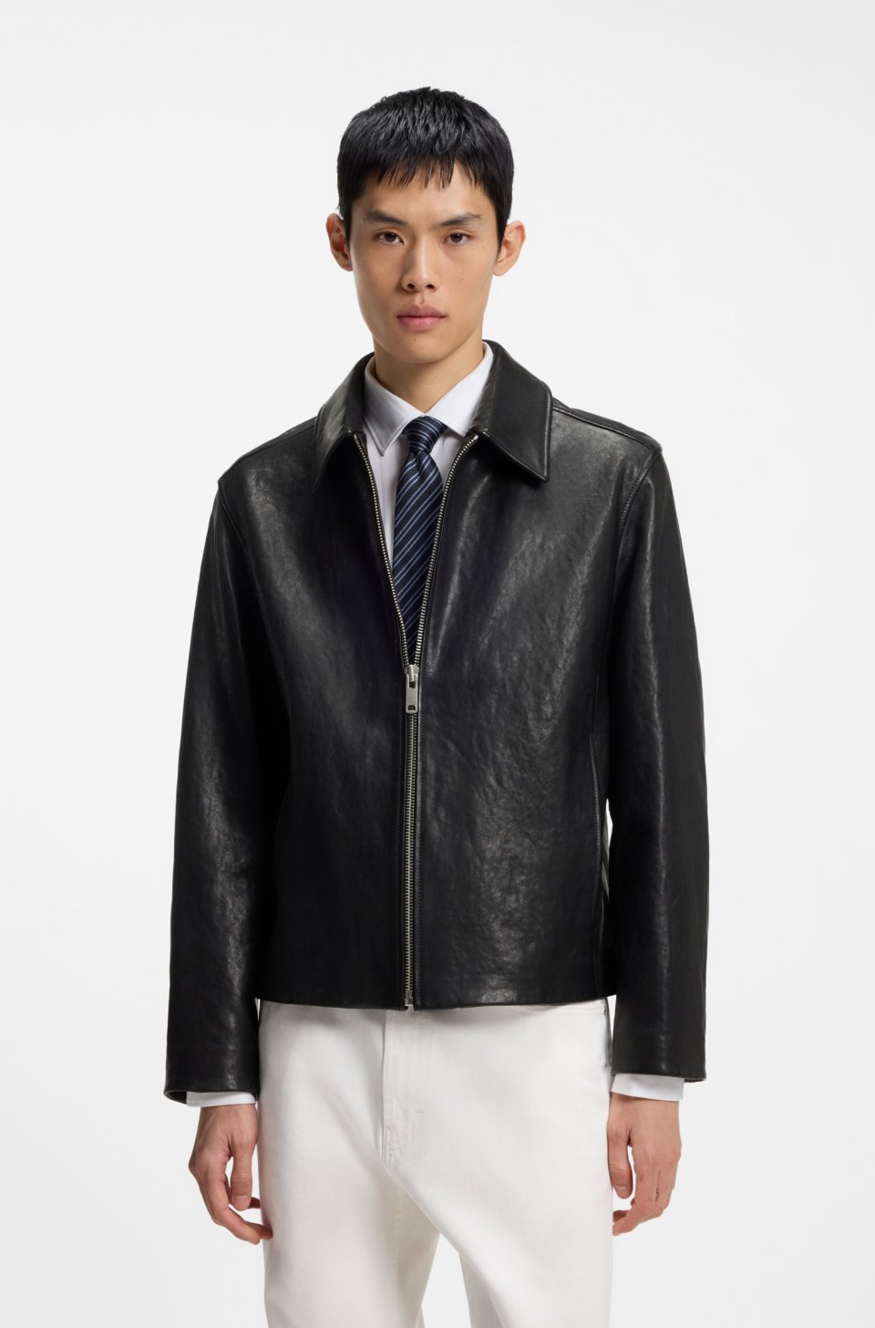 Regular-fit jacket in nappa leather