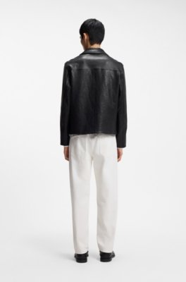 Hugo Regular-fit jacket in nappa leather skinnjackor herr – bild 2